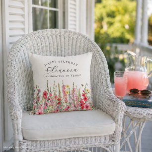 Coussin Cadeau d'anniversaire 40 ans Fleur de naissance d'