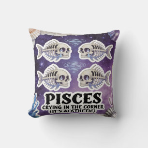 Coussin Cadeau d'anniversaire de Halloween Zodiaque Poisso