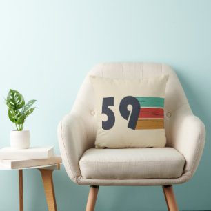 Coussin cadeau d'anniversaire vintage né en 1959