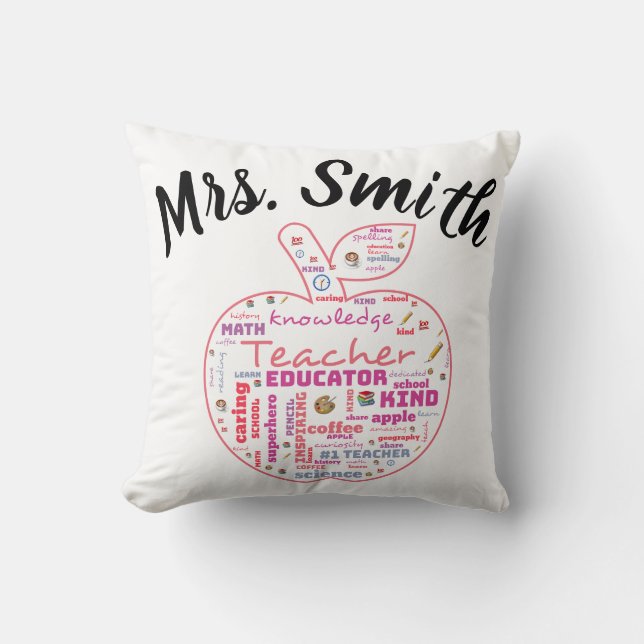 Coussin Cadeau d'appréciation de professeur (Recto)