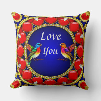 Coussin Cadeau d'art de jardin de cœur de colibris pour co