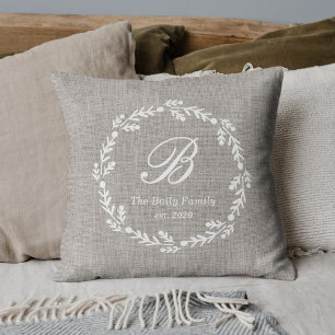Coussin Cadeau de Chauffage Maison Élégant Rustique Nom de