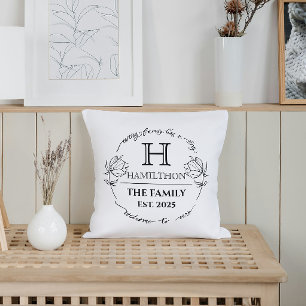 Coussin Cadeau de Chauffage Maison Familial Monogramme Flo