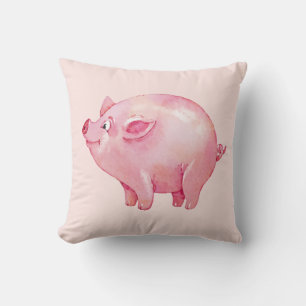 Coussin Cadeau de cochon rose mignon pays agriculteur ferm