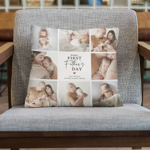 Coussin Cadeau de collage de photos pour la première fête