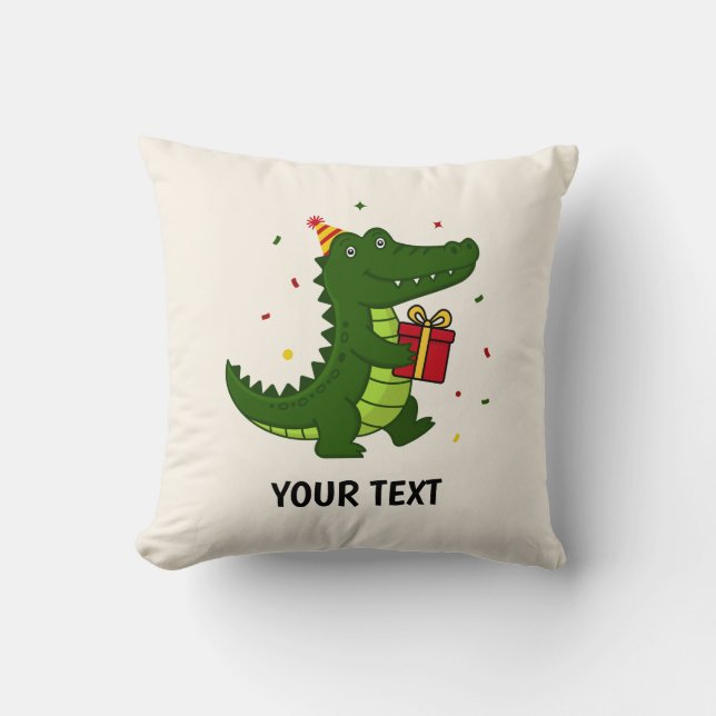 Coussin Cadeau de crocodile mignon (Recto)