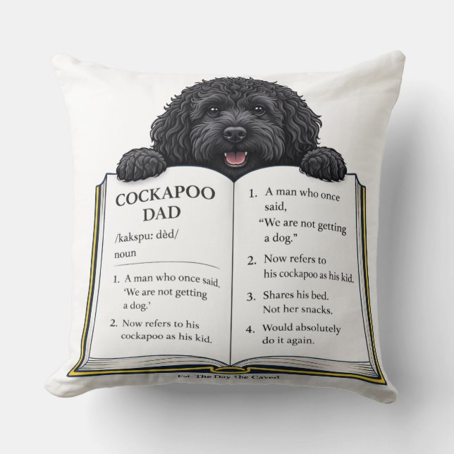Coussin Cadeau de définition de papa Cockapoo  (Recto)