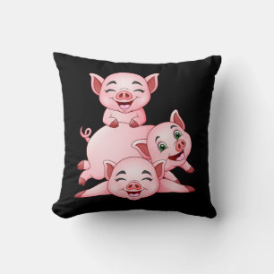 Coussin Cadeau de ferme de campagne de joli cochon rose