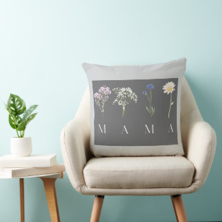 Coussin Cadeau de fête des mères floral botanique élégant