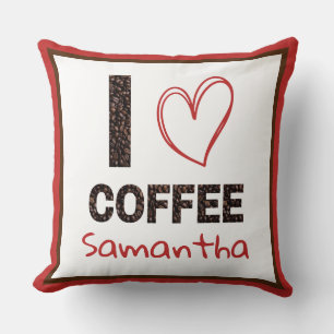 Coussin Cadeau de grains de café avec nom personnalisé pou