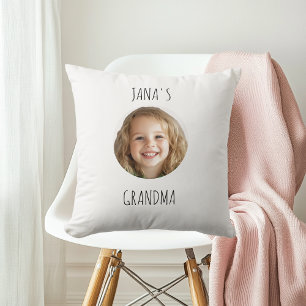 Coussin Cadeau de grand-mère personnalisé   Visage de gran