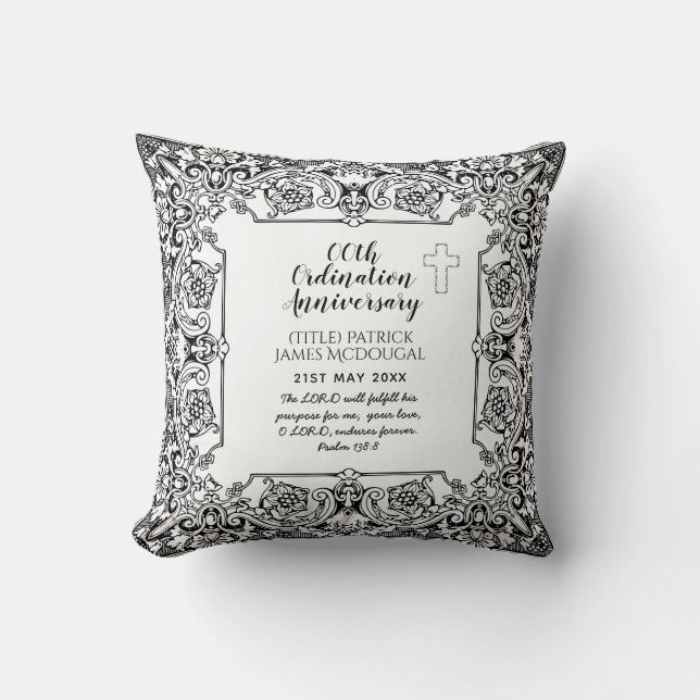 Coussin Cadeau de l'anniversaire de l'ordre du pasteur - N (Recto)