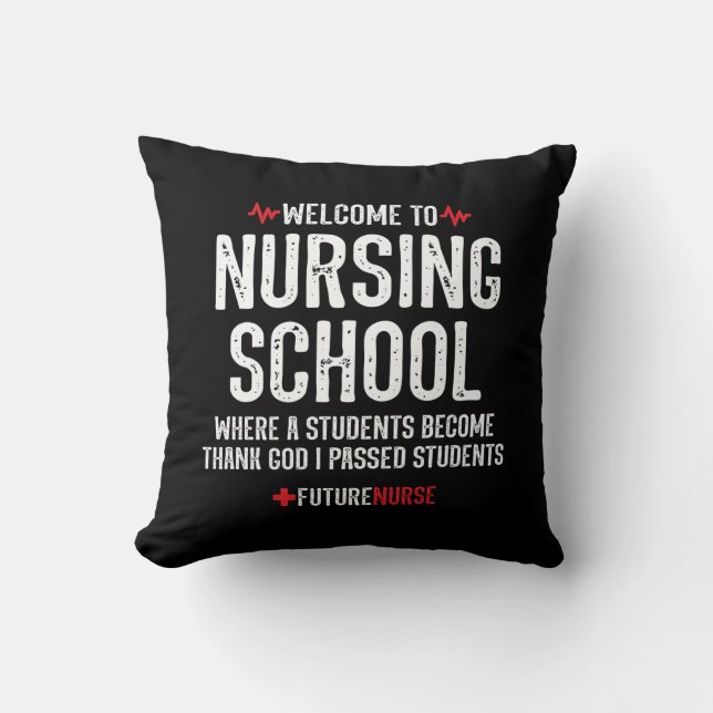 Coussin Cadeau de l'école de soins infirmiers - Étudiant e (Recto)