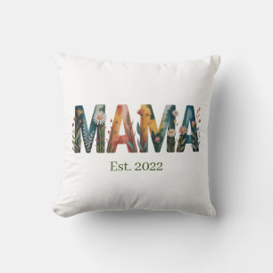 Coussin Cadeau de Maman Personnalisé Année d'Est Fleurie M
