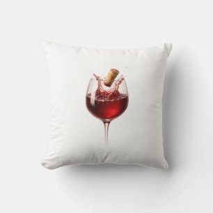 Coussin Cadeau de mariage Élégant Wine Splash Love Uncorke