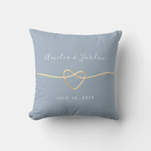 Coussin Cadeau de mariage moderne poussiéreux bleu