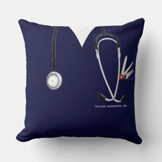 Coussin cadeau de médecin personnalisé (Recto)