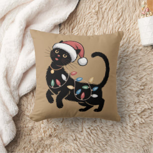 Coussin Cadeau de Noël pour maman amateur de chat noir mig