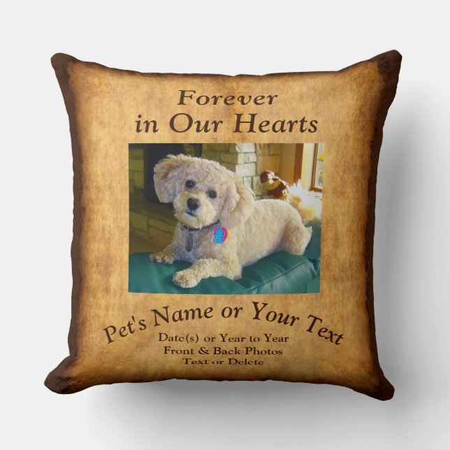 Coussin Cadeau de sympathie pour la perte d'animal (Recto)
