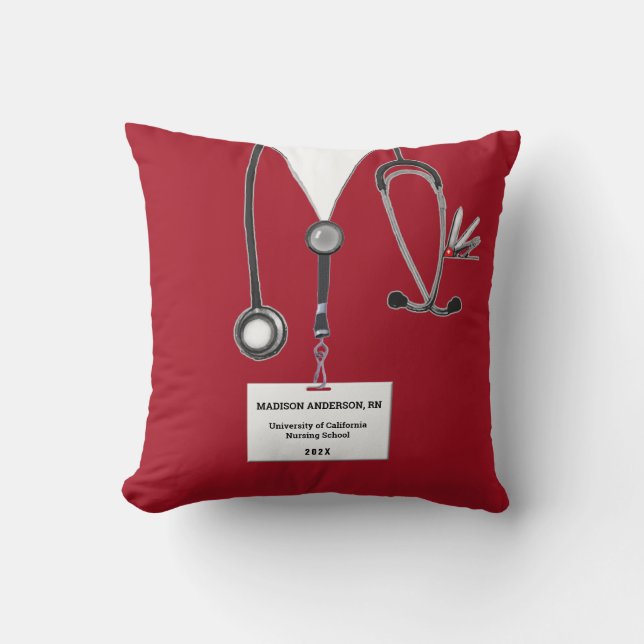 Coussin Cadeau d'études créatives en infirmière (Recto)