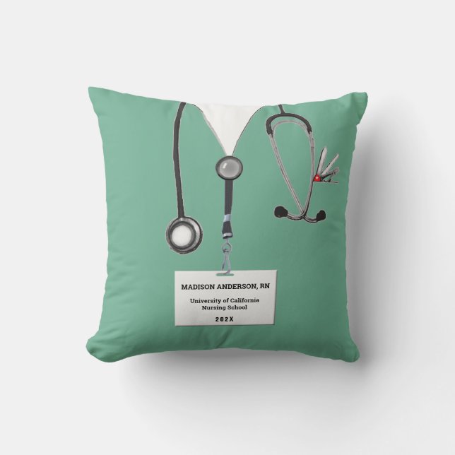 Coussin Cadeau d'études créatives en infirmière (Recto)
