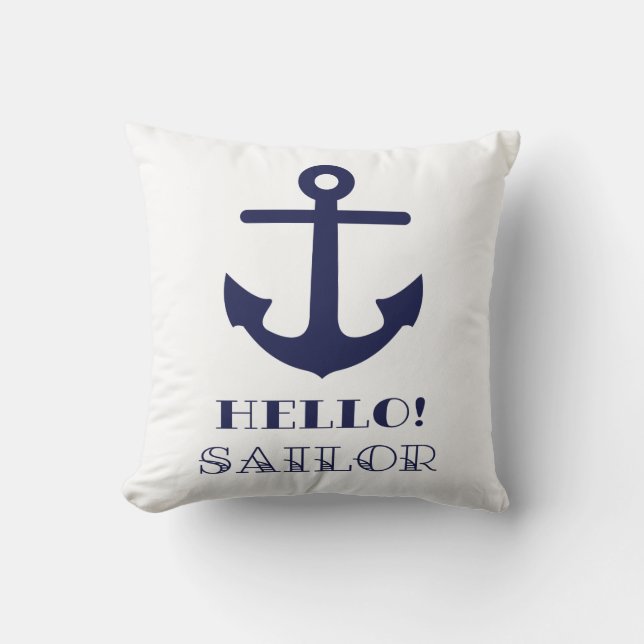 Coussin Cadeau drôle de marin. Marin nautique d'Ancre (Recto)