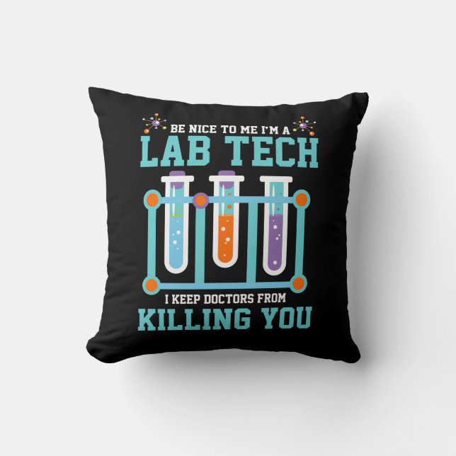 Coussin Cadeau drôle de technicien de laboratoire de (Recto)