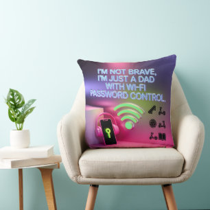 Coussin Cadeau drôle pour papa : Contrôle du mot de passe 