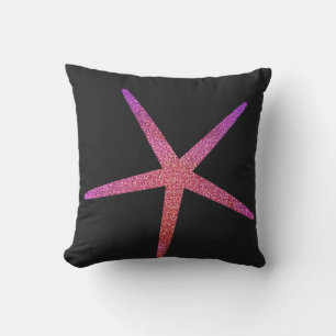 Coussin Cadeau étoile de mer scintillant rose violet pour