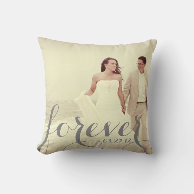 Coussin Cadeau fait sur commande de photo d'anniversaire (Recto)