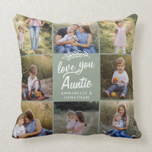 Coussin cadeau familial 8 photo petit-enfant simple