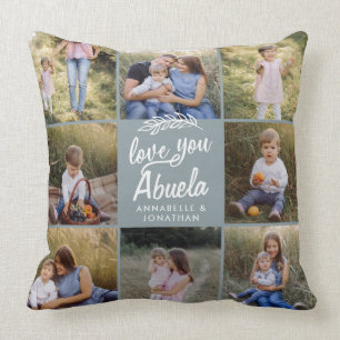Coussin  cadeau familial 8 photo petit-enfant simple 