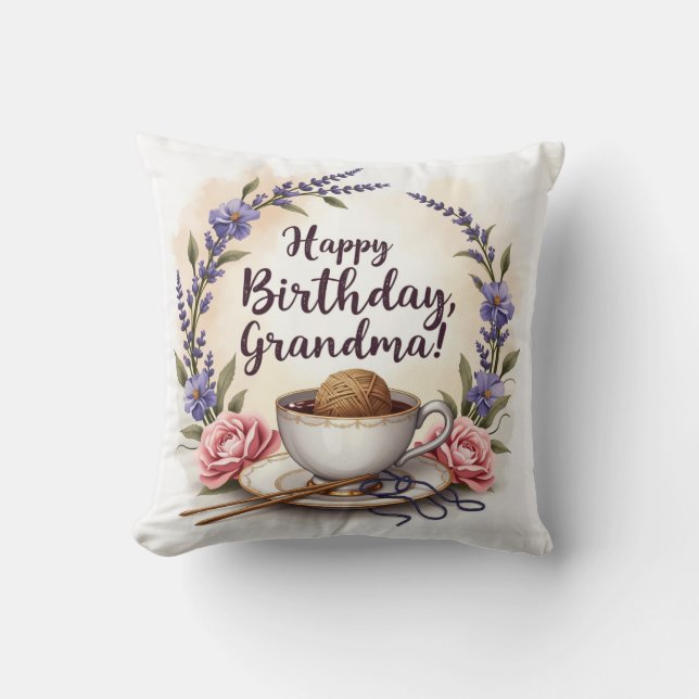 Coussin Cadeau grand-mère plein de coeur (Recto)