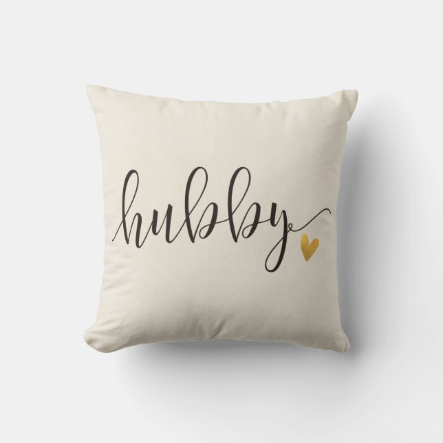 Coussin Cadeau Hubby, Hubby et Wifey Mariage (Recto)