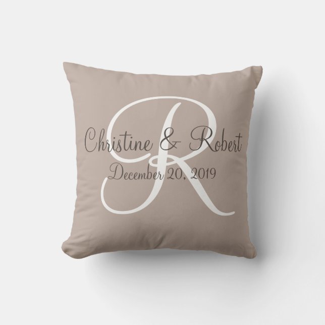coussin cadeau mariage monogrammé (Recto)