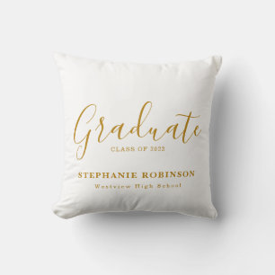 Coussin Cadeau moderne simple Gold Script Graduation
