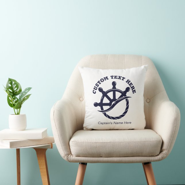 Coussin Cadeau nautique de bateau de capitaine personnalis (Chaise)