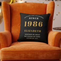 Cadeau personnalisé 40e anniversaire 1986 noir or