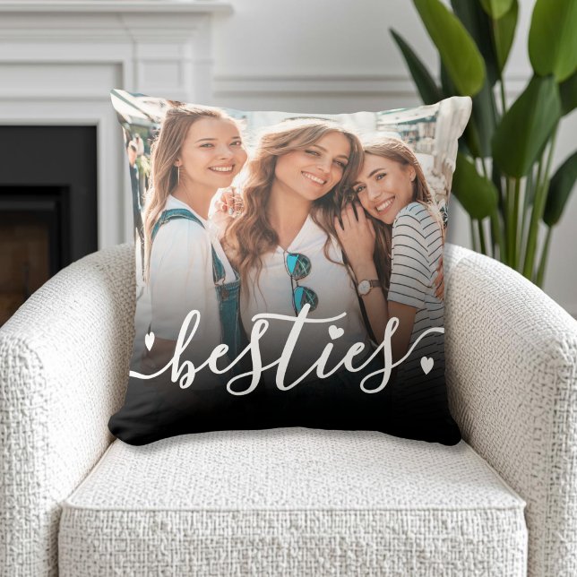 Coussin Cadeau Personnalisé avec Photo des Meilleurs Amis (Custom Best Friends Photo Keepsake Throw Pillow )