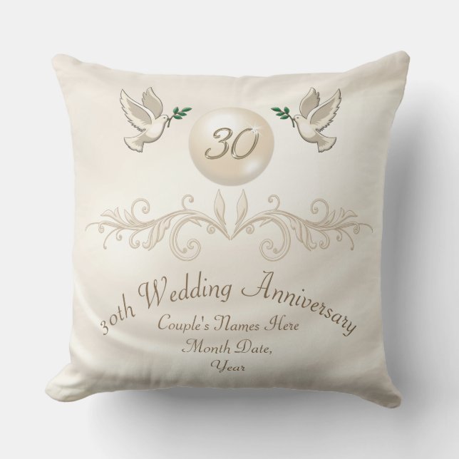 Coussin Cadeau personnalisé de 30 ans pour femme (Recto)