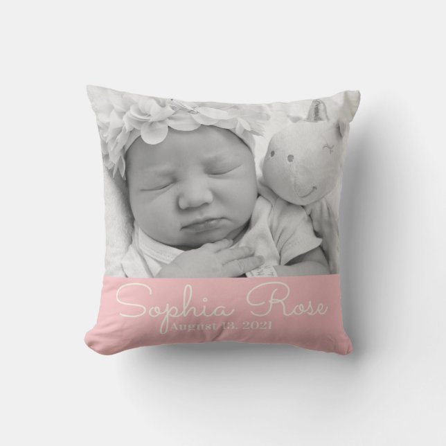 Coussin Cadeau personnalisé de statistiques pour bébé pour (Recto)