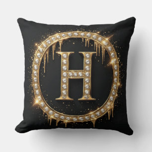 Coussin Cadeau Personnalisé Monogramme Lettre Initiale H