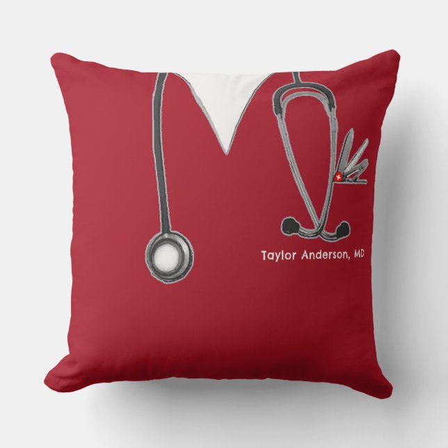 Coussin Cadeau personnalisé pour un médecin (Recto)