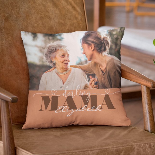Coussin Cadeau photo Darling Mama pour maman (Créateur téléchargé)