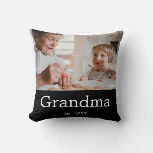 Coussin Cadeau Photo Moderne Établie par Grand-mère