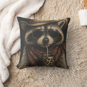 Coussin Cadeau pour amateur de raton laveur vintage de l'O