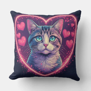 Coussin Cadeau pour amoureux romantique des chats Animal