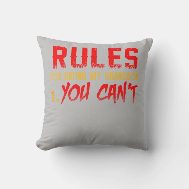 Coussin Cadeau Pour Grandson | Règle Pour Rencontrer Mon P (Recto)