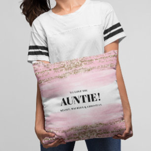 Coussin Cadeau Rose Doré pour Tante avec Noms