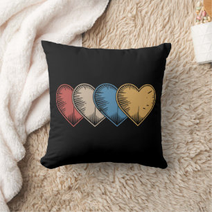 Coussin Cadeau vintage de la Saint-Valentin rétro cool ave